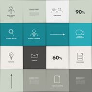Flat template Infographic square panel chart N2
