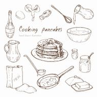 hand drawn infographics about the recipe for pancakes N2