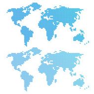 Blue wavy world map