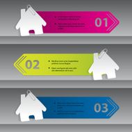 Infographic design with house labels