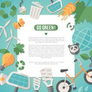 Flat design concept for ecology recycling and green technology