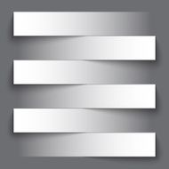 Infographics blank paper stripe banners with shadows