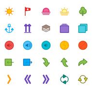 25 Icons in Material Design Color Palette set 16