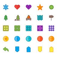 25 Icons in Material Design Color Palette set 11