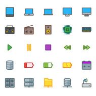 25 Icons in Material Design Color Palette set 8