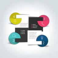 Fous steps template Numbered chart Infographic element