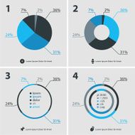 Blue infographics templates