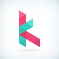 Modern letter K icon flat design element template N3