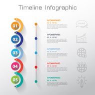 Long Shadow Design clean number timeline template graphic or web N9