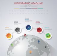 Abstract 3D digital illustration Infographic with world map Can N23