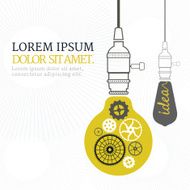 Vintage Bulb Concept Idea on white background
