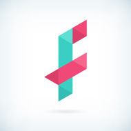 Modern letter F icon flat design element template N2