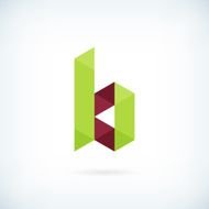 Modern letter B icon flat design element template N2