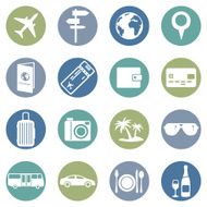 Vector Set of Travel and Vacation Icons N16