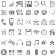Vector Set of Sketch Mobile Icons N2