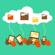 flat design concept of cloud storage