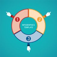 Abstract vector 3 steps infographic template in flat style N2
