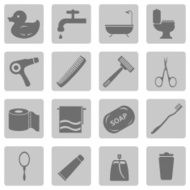 Vector Set of Bathroom and Hygiene Icons N18