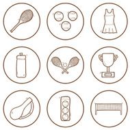 Set of hand drawn tennis icons N3