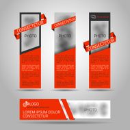 Set of orange banners