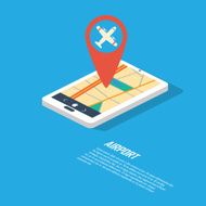 Smartphone navigation in modern flat design with a symbol of N5