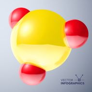 Glossy connected balls with reflections