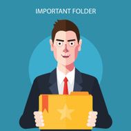 Flat characters of important folder concept illustrations Note to editor