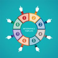Abstract vector 8 steps infographic template in flat style N3