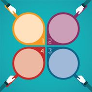 Abstract vector 4 steps infographic template in flat style N12