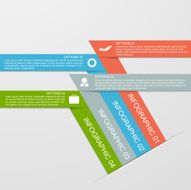 Abstract infographic chart with a paper ribbons
