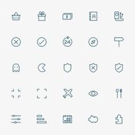 5x5 web minimal line icons on white background