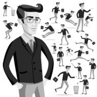business flat web infographic vector grey men people N5