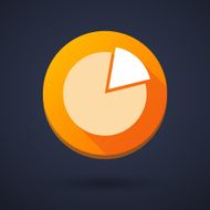 Long shadow icon with a pie chart