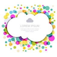 Cloud silhouette with colorful circles Vector illustration