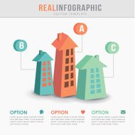 Real estate infographic template flat design vector