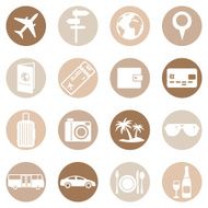 Vector Set of Travel and Vacation Icons N17