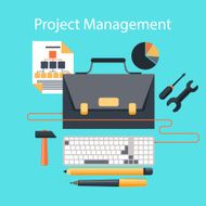 Project management flat design concept