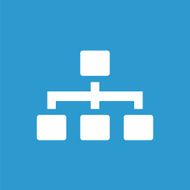 hierarchy icon white on the blue background
