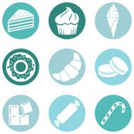 Vector Set of Dessert Icons N19