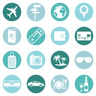 Vector Set of Travel and Vacation Icons N18