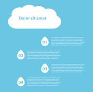 Design template numbered infographic style clouds