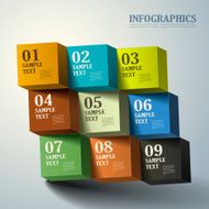 abstract 3d cube infographics N15