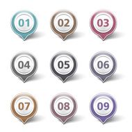 Map Markers with Numbers N2