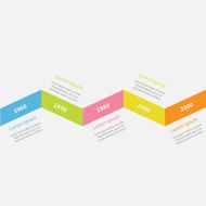 Timeline Infographic zigzag ribbon line and text Template Flat design