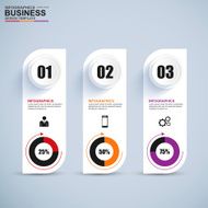 Abstract 3D digital business Infographic N37