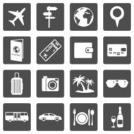 Vector Set of Travel and Vacation Icons N19
