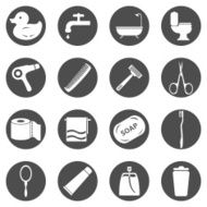 Vector Set of Bathroom and Hygiene Icons N20