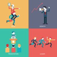 Business leadership character scenes concept