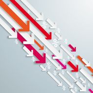 Arrows Down White Pink Percentage Loosing Business PiAd