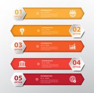 Design flat shadow step number banners graphic or website N8